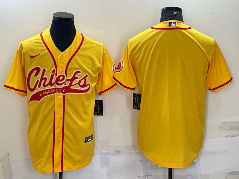 Men Kansas City Chiefs Blank Yellow 2022 Nike Co branded NFL Jerseys->women nfl jersey->Women Jersey